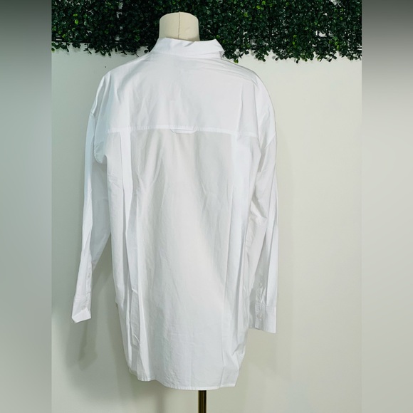 MADEWELL NWT The Signature Poplin Oversized Cotton Button-Up Shirt Size Small - Picture 3 of 10